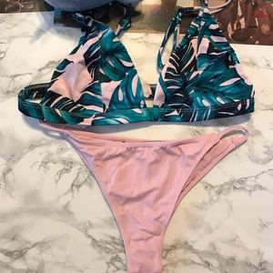 Tropical Leaf bikini set (SM btm, M top)